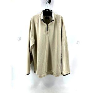 Izod PerformX Men's 1/4 Zip High Collar Knit Golf Sweatshirt Jacket Beige XXL